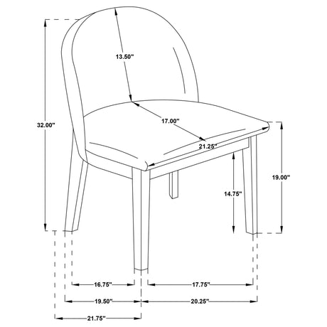 Mueller Upholstered Dining Side Chair Brown and Beige Set of 2 — product image 13