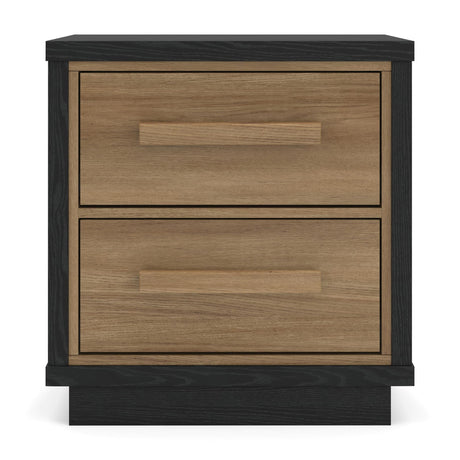 Kozmour Black/Brown Nightstand — front view