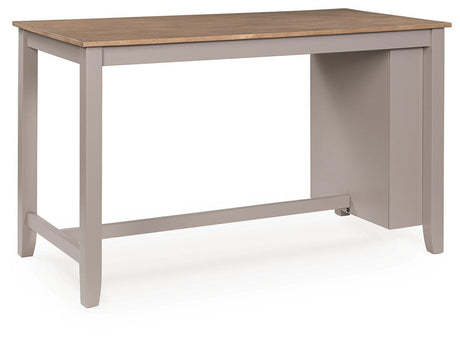 Harperfeld Natural/Gray Counter Height Dining Table — angled view