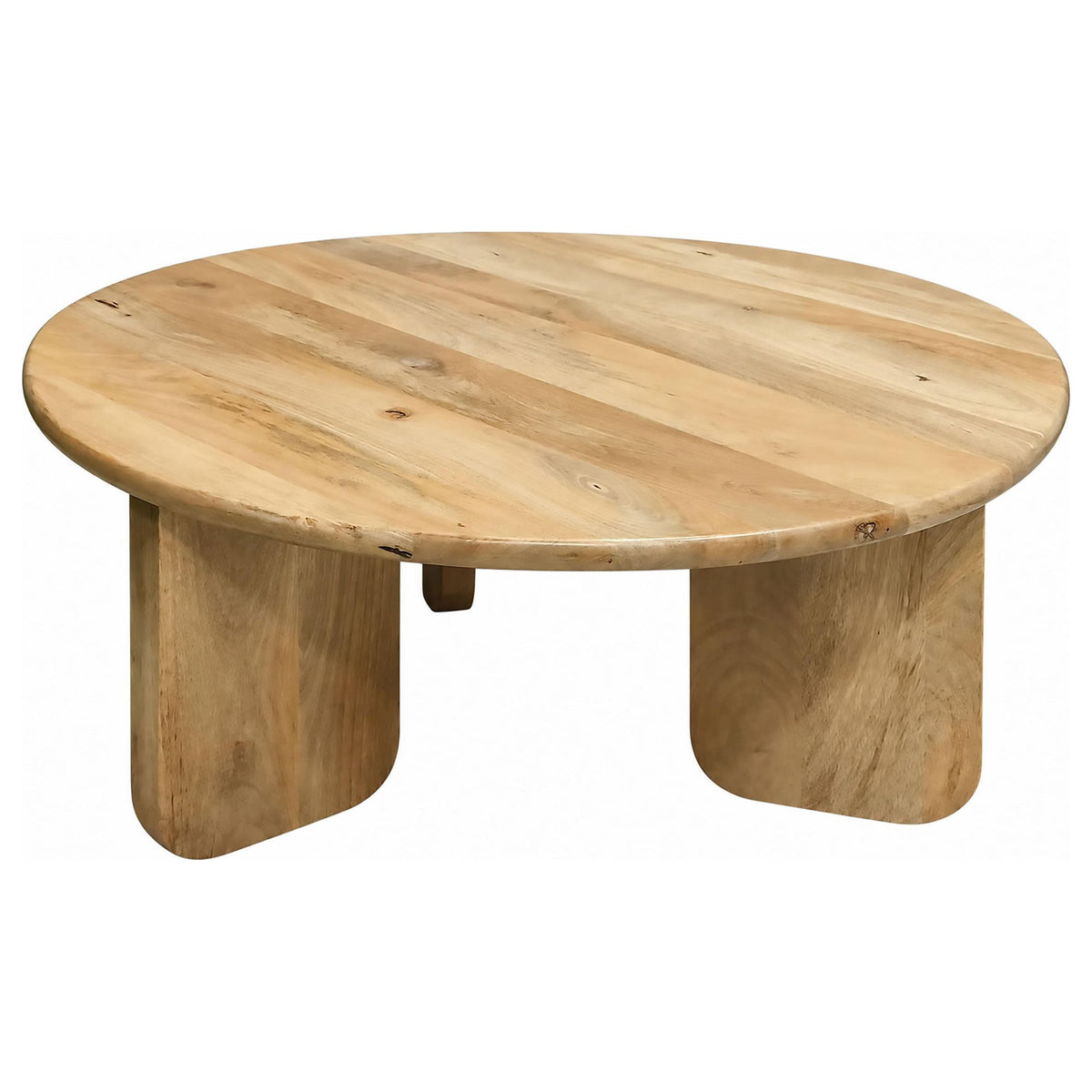 Dale Sculptural Round Solid Mango Wood Coffee Table Natural Mango — product view