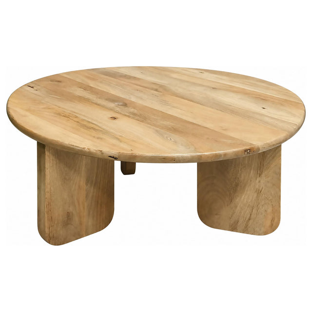 Dale Sculptural Round Solid Mango Wood Coffee Table Natural Mango — product view