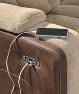 Mixed Motion Brownstone Chenille / Faux Leather Power Reclining Sofa — product image 7