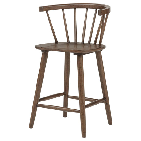 Jeffries 2-Piece Curved Spindle-Back Counter Chair Set Walnut — product image 4