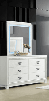 Aanya White LED Dresser & Mirror