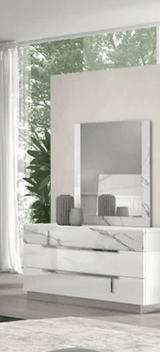 Sunset White Dresser & Mirror