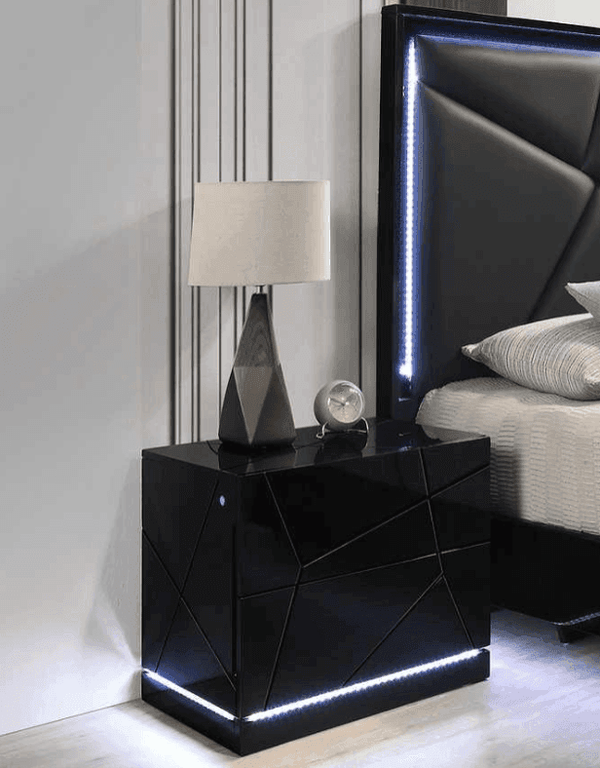 Naomi Black LED Nightstand
