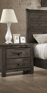 Farmhouse Dark Gray Nightstand