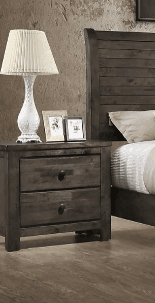 Farmhouse Dark Gray Nightstand