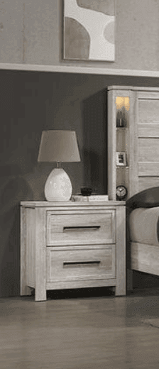 Mariana Whitewash Modern Nightstand