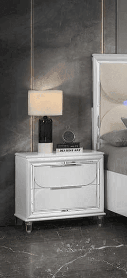 Aria White Modern Nightstand
