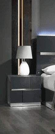 Verona Gray 2-Drawers Nightstand