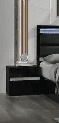 San Marino Black 2-Drawers Nightstand