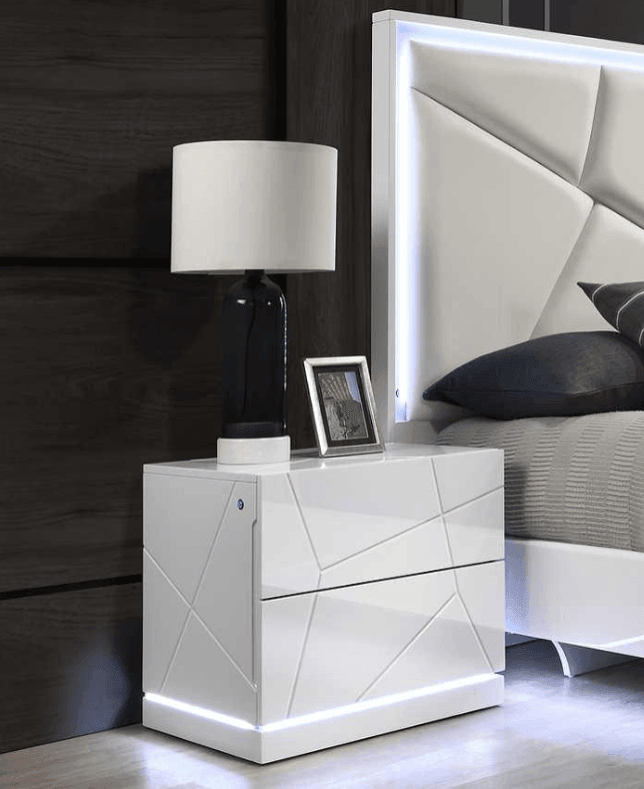 Lana White LED Nightstand