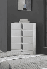 Token White Velvet Modern Chest