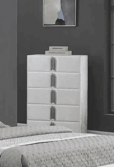 Token White Velvet Modern Chest