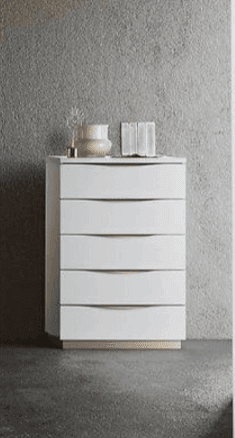 Kharma White 5-Drawers Chest