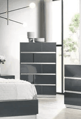 Verona Gray 5-Drawer Chest with Modern Sleek Wood Finish