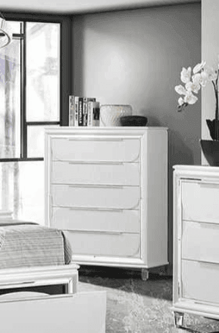 Aria White Modern Chest with Storage