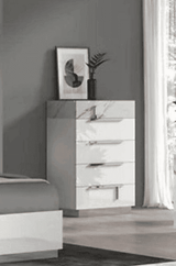 Sunset White Gray 5-Drawers Chest