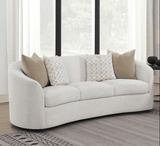 Rainn Latte Upholstered Curved Sofa