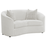 Rainn Latte Boucle Upholstered Mid-Century Modern Loveseat