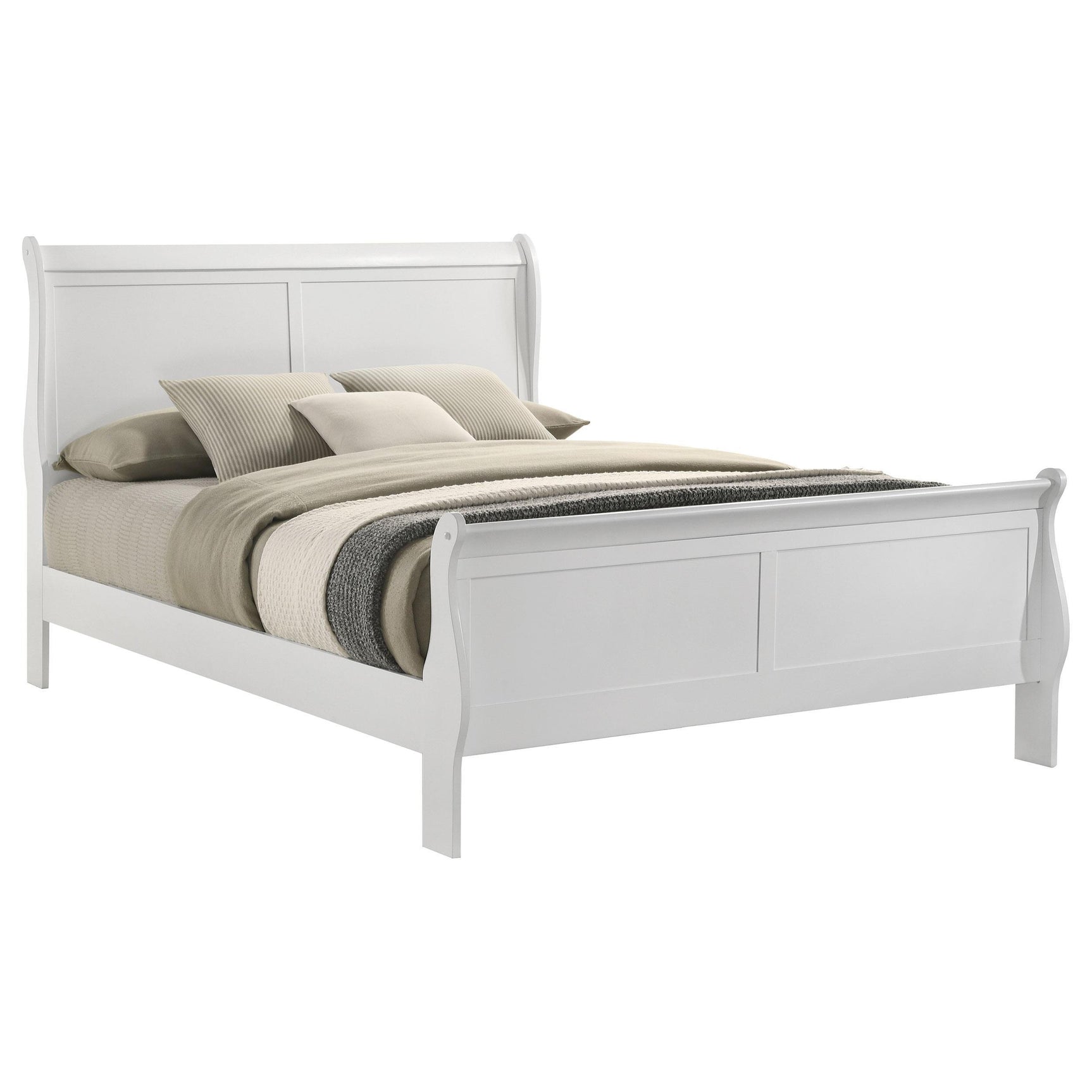 LOUIS PHILIPPE Louis Philippe 47-inch King Sleigh Panel Bed White 202441KE