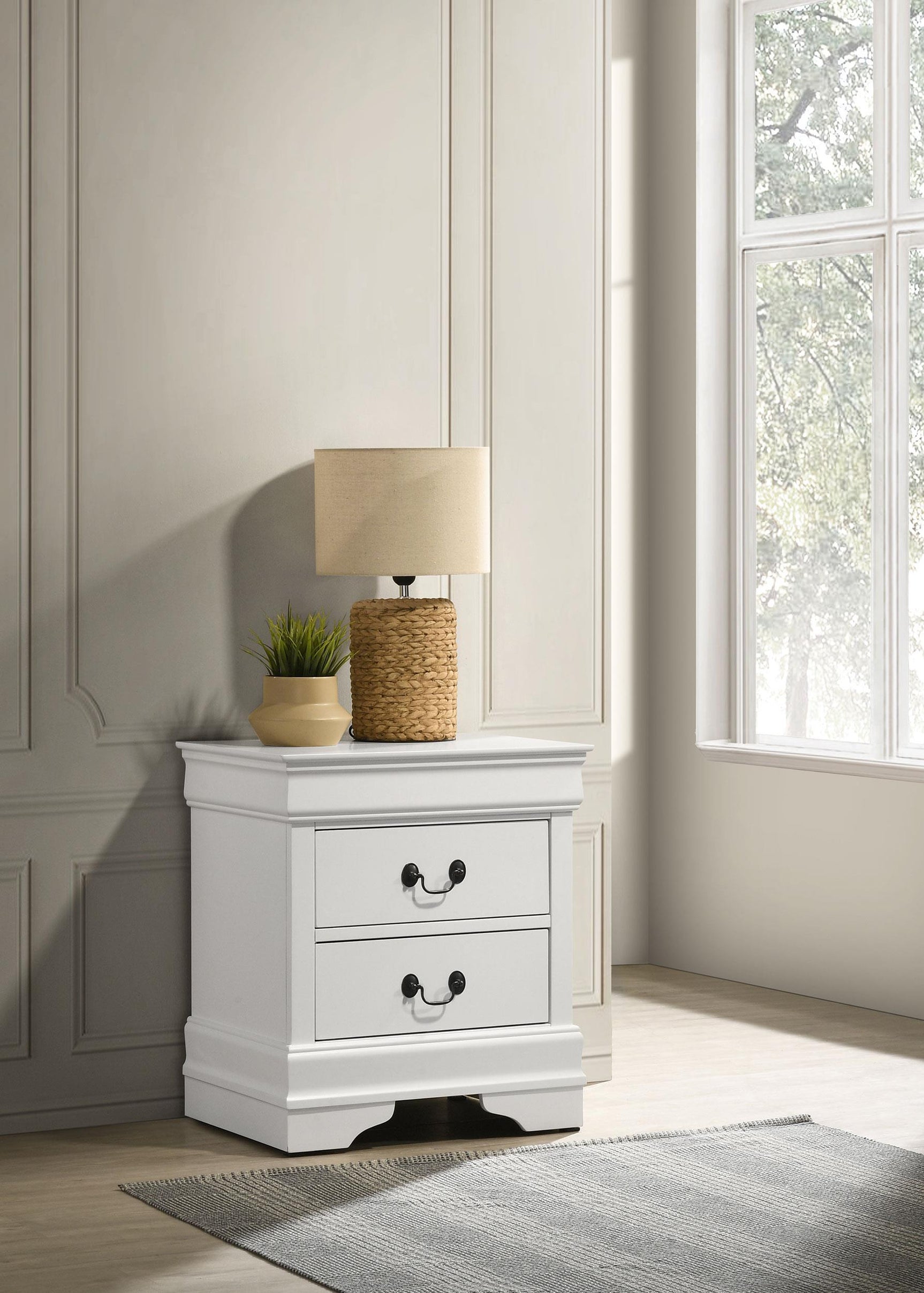 LOUIS PHILIPPE Louis Philippe 2-drawer Nightstand Bedide Table White 202442
