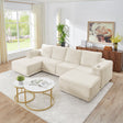 Nuve Cream Modular 6-Piece Sectional with Ottomans from Ella Furniture