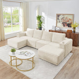 Nuve Cream Modular 6-Piece Sectional with Ottomans from Ella Furniture