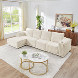 Nuve Cream Modular 6-Piece Sectional with Ottomans view 6