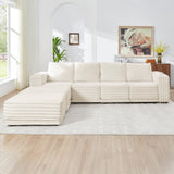 Nuve Cream Modular 6-Piece Sectional with Ottomans view 13