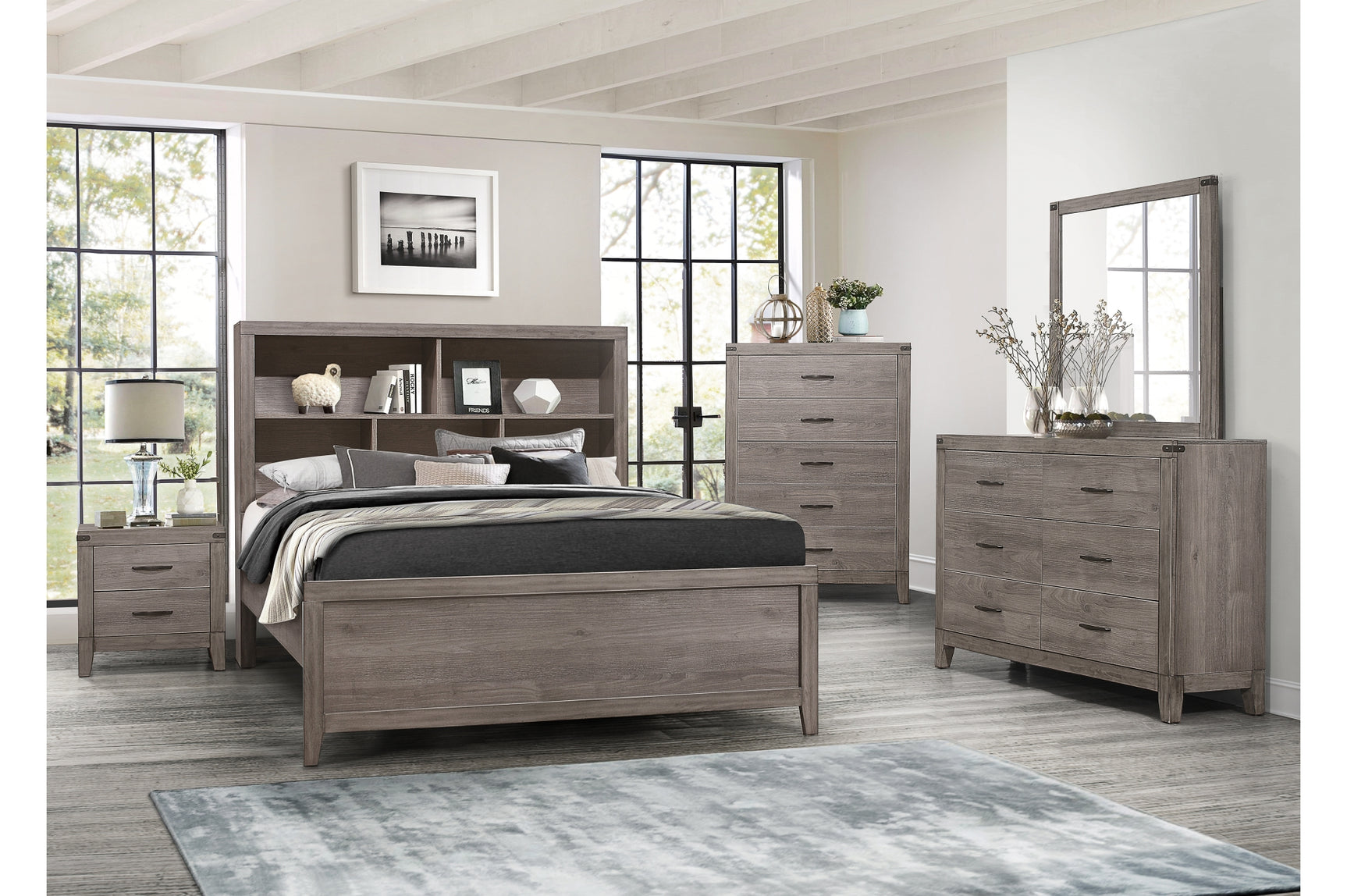 Woodrow Gray Upholstered Panel Bedroom Set