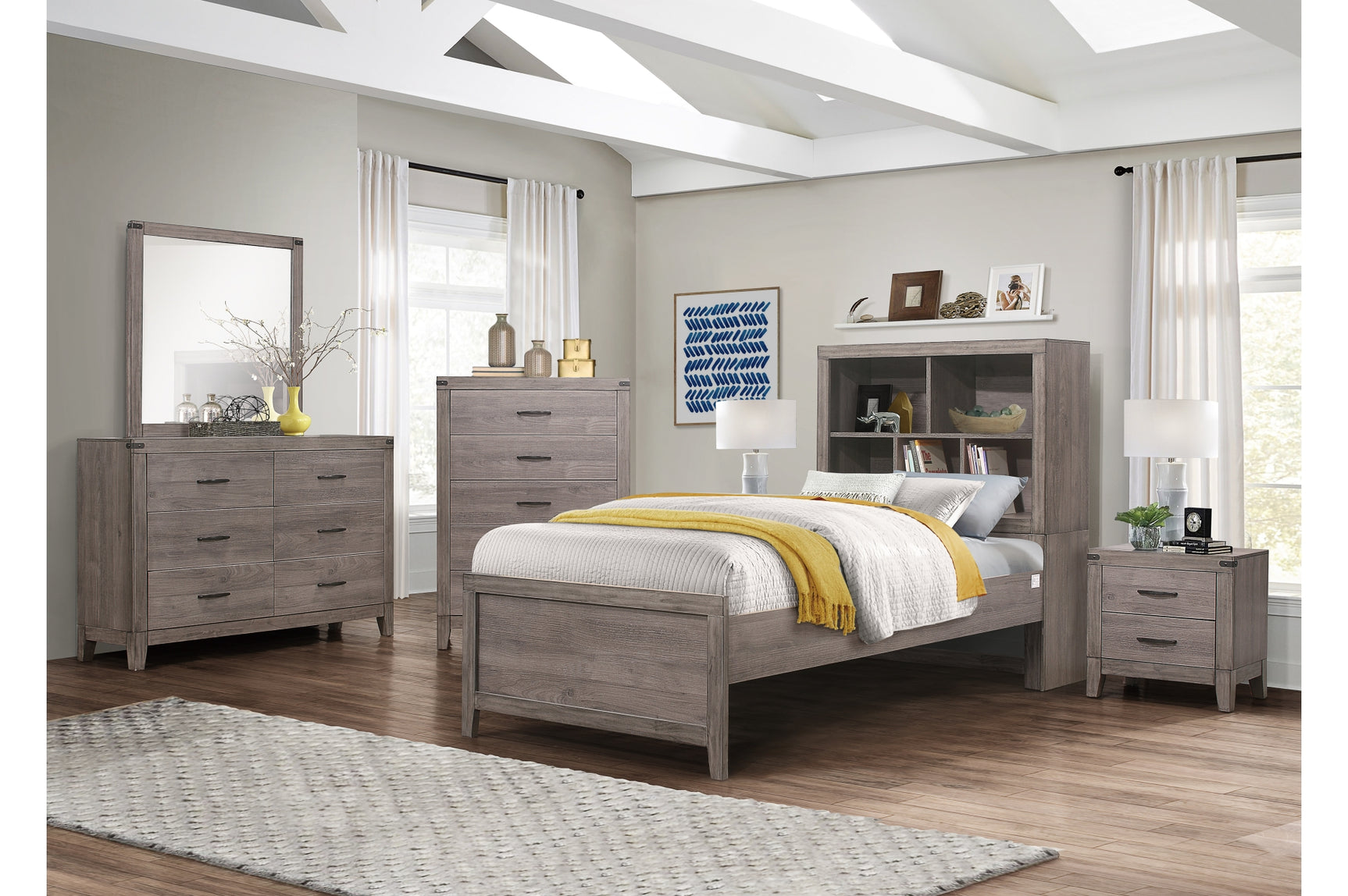 Woodrow Gray Upholstered Panel Bedroom Set