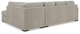 Calnita Sisal Velvet 2-Piece Sectional With Chaise