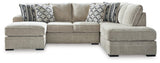 Calnita Sisal Velvet 2-Piece Sectional With Chaise