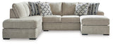 Calnita Sisal Velvet 2-Piece Sectional with Chaise
