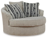 Calnita Sisal Velvet Oversized Swivel Accent Chair - Ella Furniture