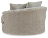 Calnita Sisal Velvet Oversized Swivel Accent Chair - Ella Furniture