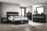 MIRANDA COLLECTION Miranda 55-inch Upholstered King Panel Bed Black