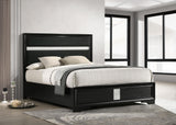 MIRANDA COLLECTION Miranda 55-inch Upholstered Queen Panel Bed Black