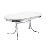 Retro White Red Oval Dining Room Set