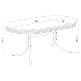 Retro White Red Oval Dining Room Set