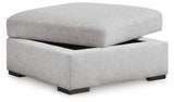Gabyleigh Nickel Performance Fabric,Next-Gen Nuvella™ Ottoman With Storage