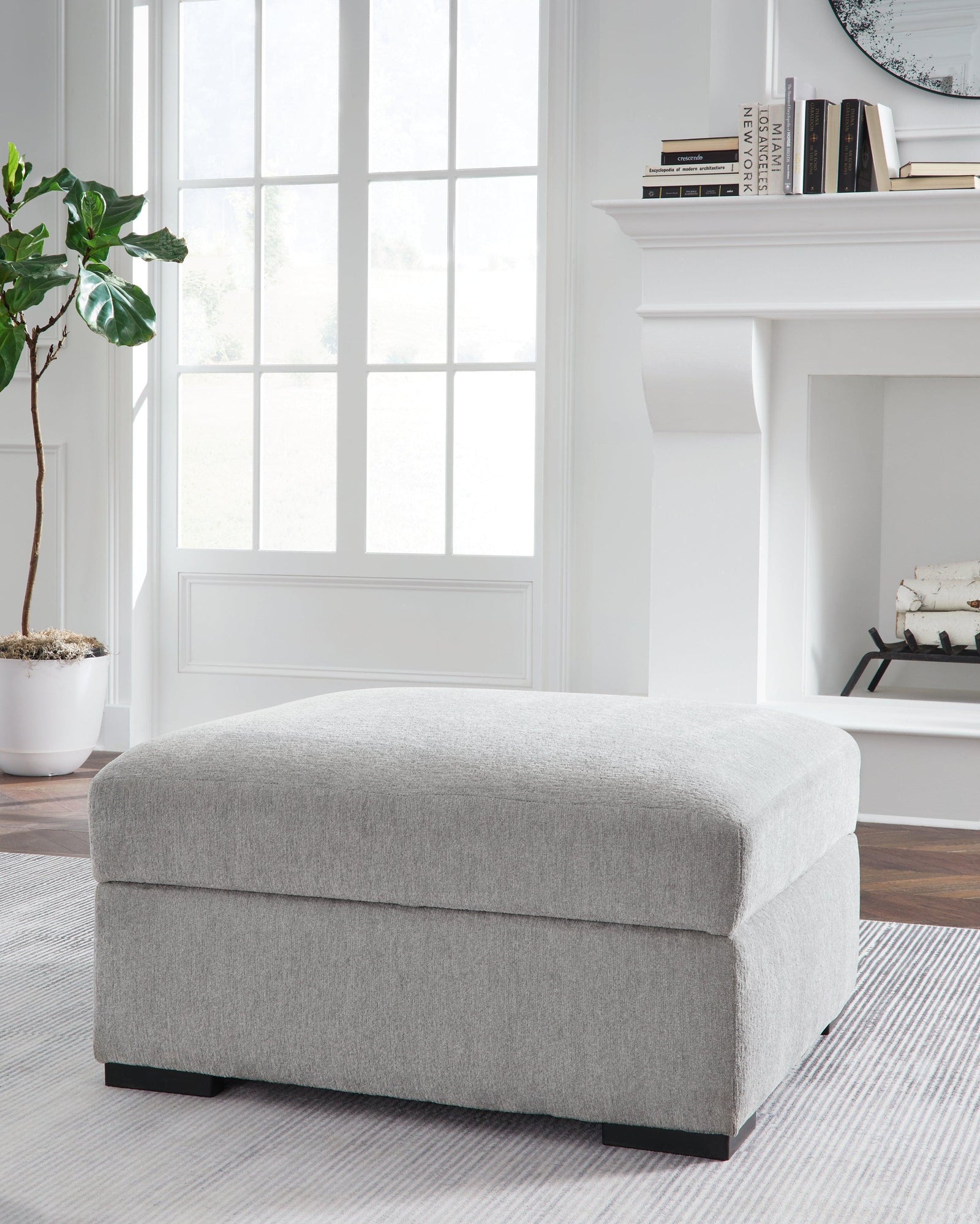 Gabyleigh Nickel Performance Fabric,Next-Gen Nuvella™ Ottoman With Storage