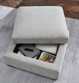 Gabyleigh Nickel Performance Fabric,Next-Gen Nuvella™ Ottoman With Storage