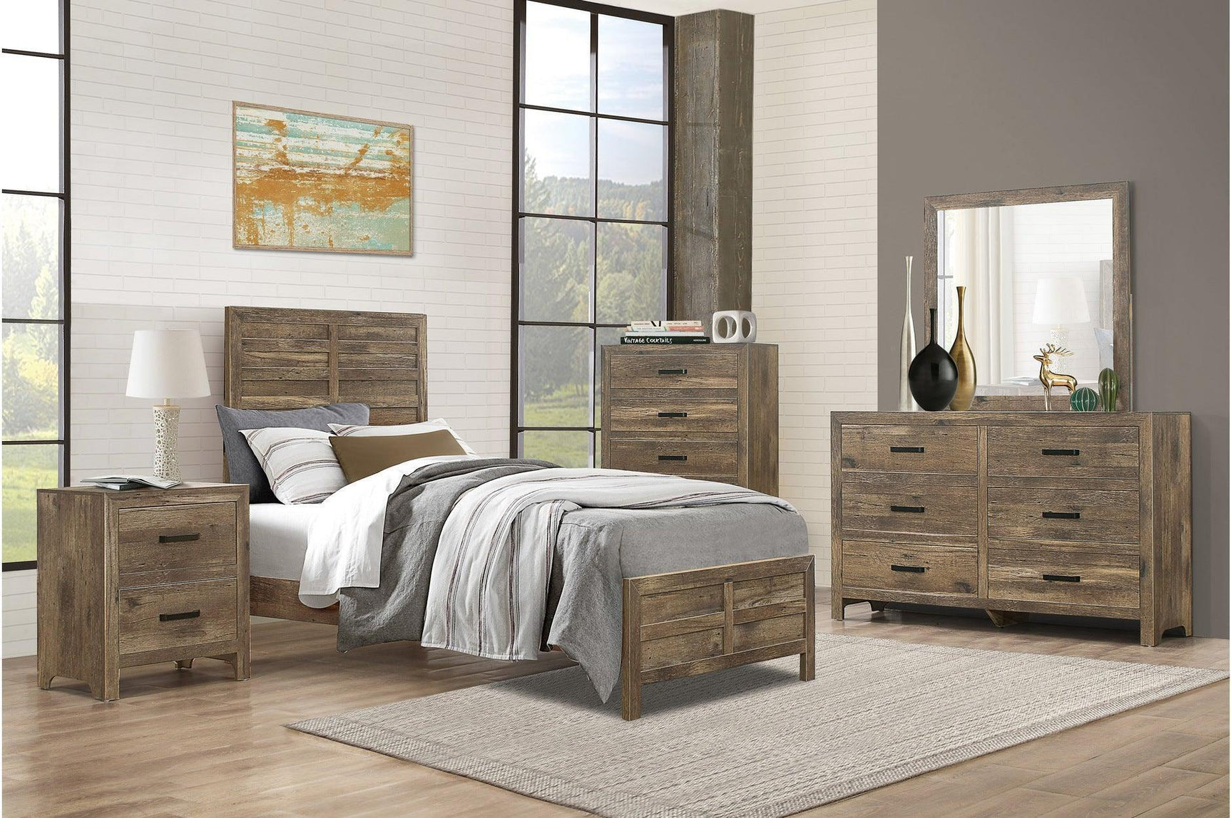 Mandan Light Brown Panel Youth Bedroom Set