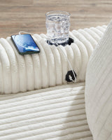 Lindyn Ivory Velvet Chaise