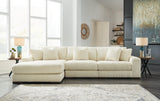 Lindyn Ivory 3-Piece Sectional With Chaise 21104S13 - Ella Furniture