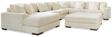 Lindyn Ivory 6-Piece Sectional with Ottoman