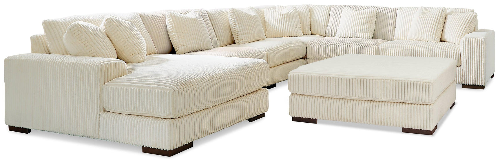 Lindyn Ivory 6-Piece Sectional with Ottoman